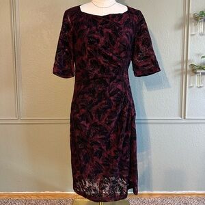 Anthropologie Maeve Elorn Sheath Dress in Wine - SZ 12